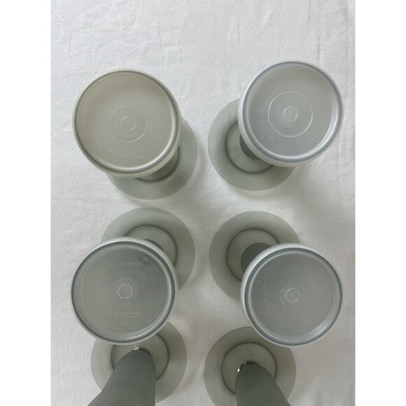 Tupperware Parfait Cups Smoky Grey Cups Bases Lids 754 296 Dessert Seals 6 - Picture 3 of 8